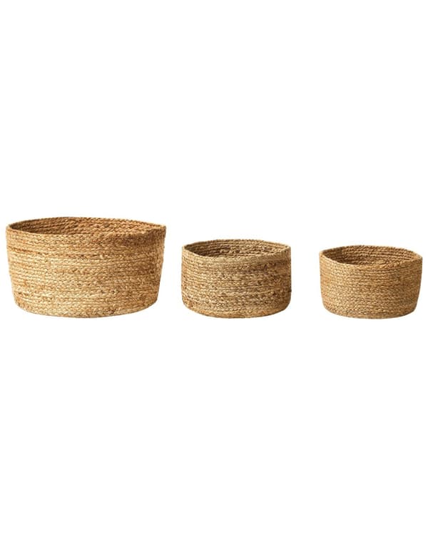 Kori luonnonväri 3 kpl juutti pyöreä kevyt setti käsintehty boho rustiikkinen