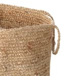 Pikkukuva 5 / 7: Kori beige vaaleansininen 50 x 50 x 50 cm juutti puuvilla pyöreä 2 kpl kahvoilla käsintehty boho rustiikkinen