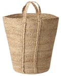 Pikkukuva 4 / 8: Kori luonnonväri 30 x 50 x 30 cm juutti pyöreä 2 kpl kahvoilla käsintehty boho rustiikkinen