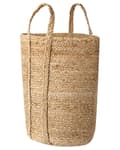 Pikkukuva 6 / 8: Kori luonnonväri 30 x 50 x 30 cm juutti pyöreä 2 kpl kahvoilla käsintehty boho rustiikkinen