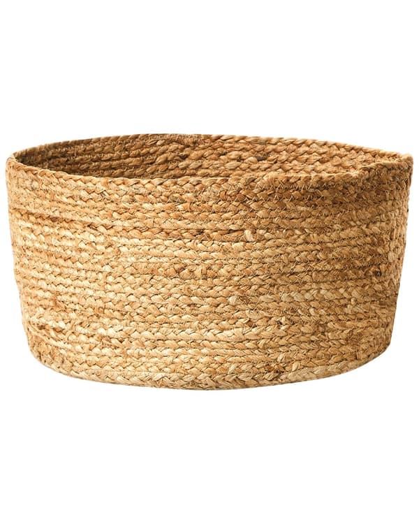 Set med 3 Förvaringslådor Naturlig Jute 13/14/20 cm Höjd Tvättkorg Skräpkorg Tillbehör Dekoration Bohemisk