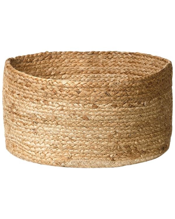 Set med 3 Förvaringslådor Naturlig Jute 13/14/20 cm Höjd Tvättkorg Skräpkorg Tillbehör Dekoration Bohemisk