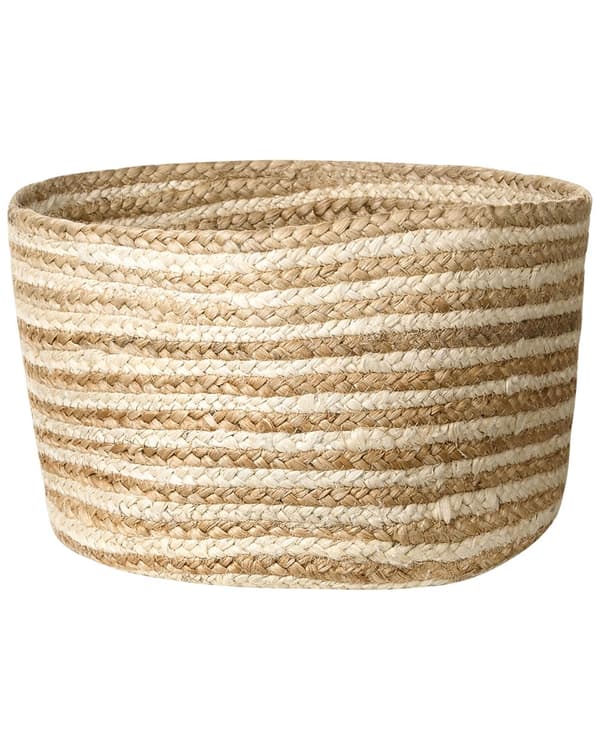 Set med 3 Förvaringslådor Naturlig Beige Jute 13/14/20 cm Höjd Tvättkorg Skräpkorg Tillbehör Dekoration Bohemisk