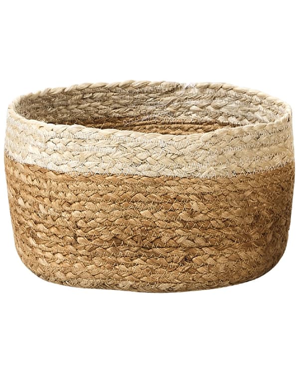 Set med 3 Förvaringslådor Naturlig Beige Jute 13/14/18 cm Höjd Tvättkorg Skräpkorg Tillbehör Dekoration Bohemisk