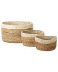 Miniatyrbilde 1 av 9: Sett med 3 Oppbevaringskurver Kurver Naturlig Beige Jute 13/14/18 cm Høyde Tilbehør Boho