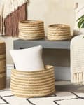 Miniatyrbilde 2 av 9: Sett med 3 Oppbevaringskurver Kurver Naturlig Beige Jute 13/14/20 cm Høyde Tilbehør Boho