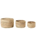 Miniatyrbilde 1 av 9: Sett med 3 Oppbevaringskurver Kurver Naturlig Beige Jute 13/14/20 cm Høyde Tilbehør Boho