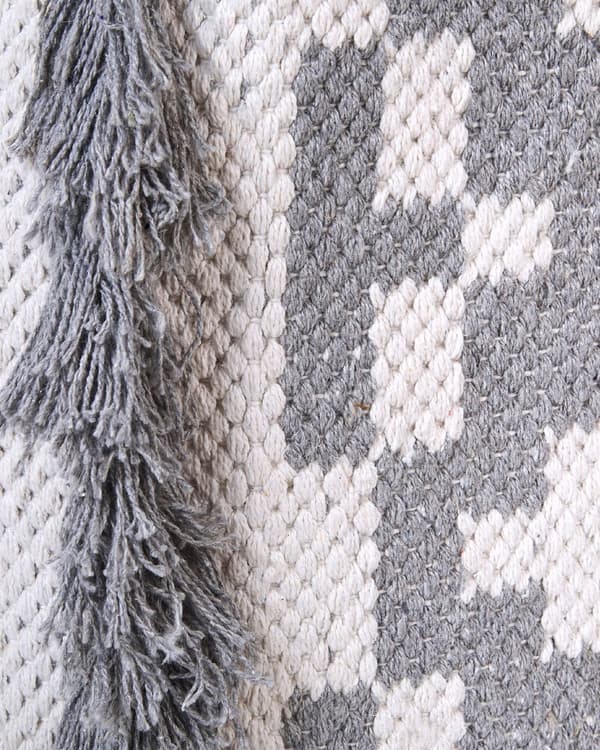 Set med 2 Förvaringslådor Off-White och Grå Bomull 40/45 cm Höjd Tvättkorgar Skräpkorgar Tillbehör Dekoration Bohemisk