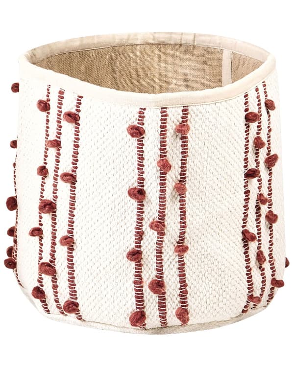 Kori beige punainen 2 kpl puuvilla villa hapsut pyöreä kevyt setti käsintehty boho rustiikkinen