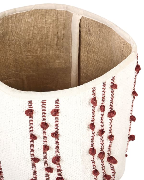 Kori beige punainen 2 kpl puuvilla villa hapsut pyöreä kevyt setti käsintehty boho rustiikkinen