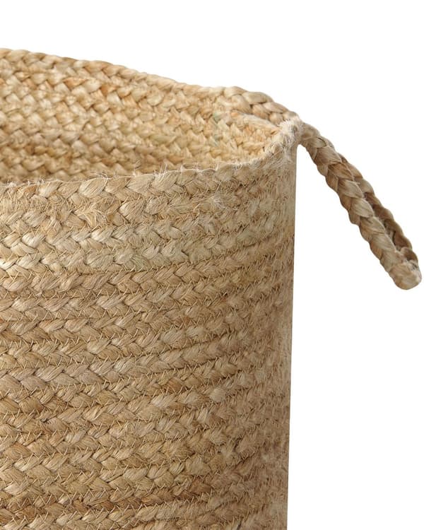 Set med 2 Förvaringskorgar Bomull Jute Marinblå och Naturlig 50 cm Tvättkorgar Bohemiska