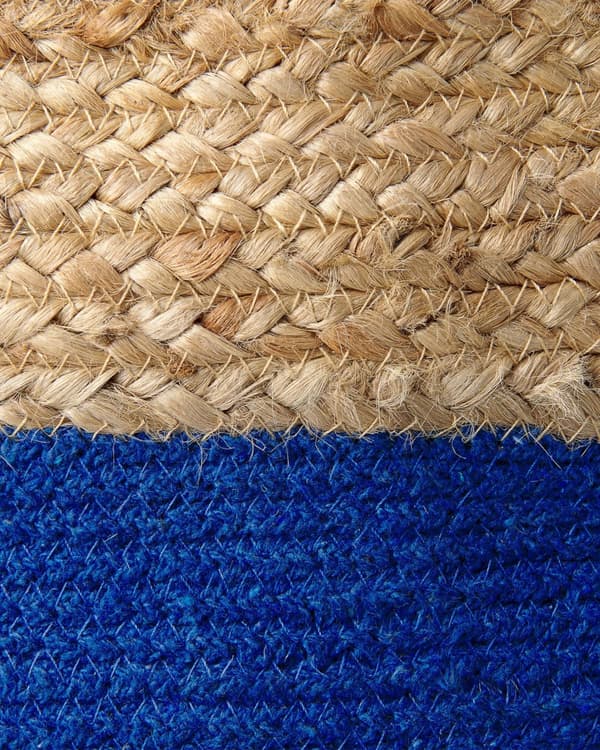 Set med 2 Förvaringskorgar Bomull Jute Marinblå och Naturlig 50 cm Tvättkorgar Bohemiska