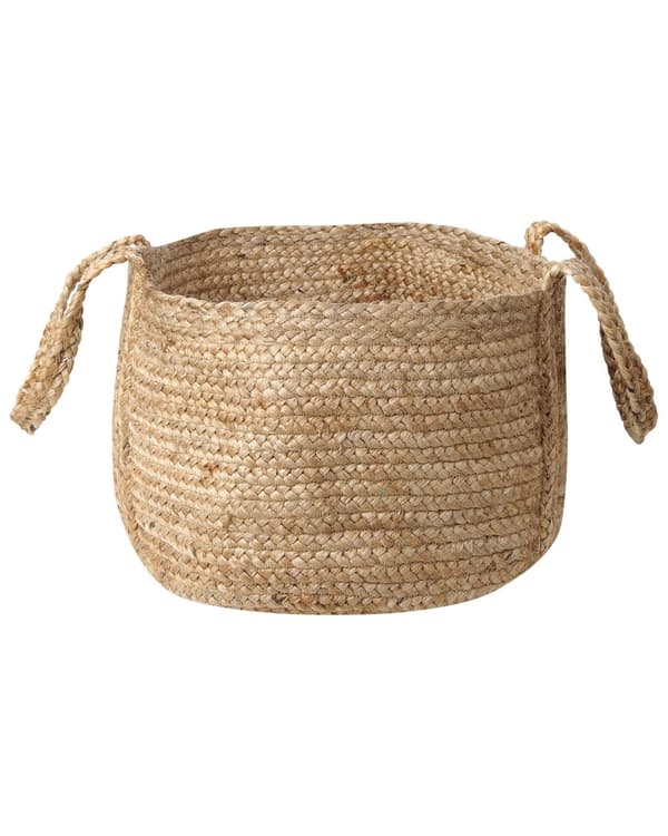 Set med 2 Förvaringskorgar Jute Natur 38 cm Tvättkorgar Bohemiska