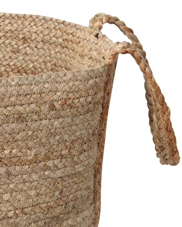 Set med 2 Förvaringskorgar Jute Natur 38 cm Tvättkorgar Bohemiska