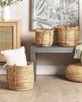 Miniatyrbild 2 av 7: Set med 3 Förvaringskorgar Jute Naturlig 30 cm Tvättkorgar Bohemiska