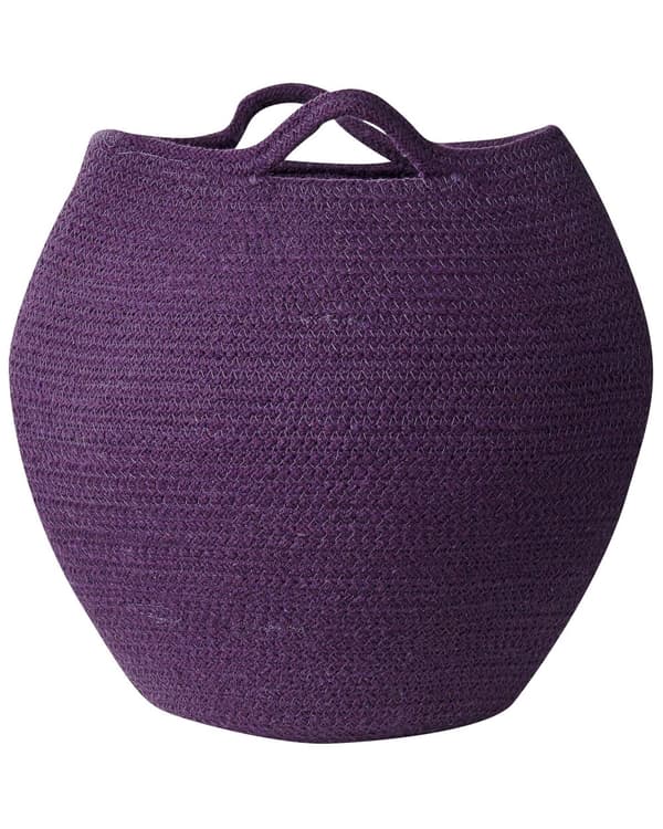 Set med 2 Förvaringskorgar Lila Bomull 20 x 30 cm Handvävda Tvättkorgar