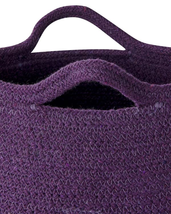 Set med 2 Förvaringskorgar Lila Bomull 20 x 30 cm Handvävda Tvättkorgar