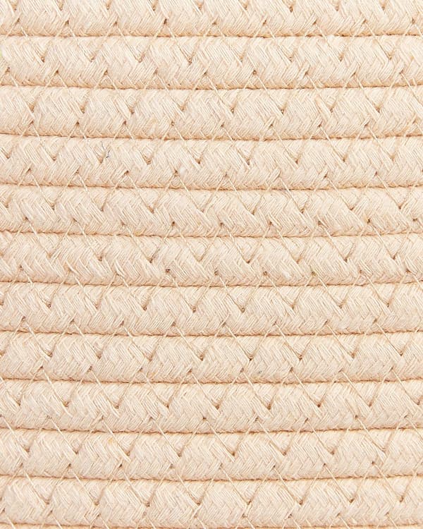 Sæt med 2 Opbevaringskurve Beige Bomuld Håndlavet med Håndtag Ensfarvet Vasketøjskurve Stofbeholder