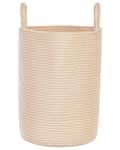 Pikkukuva 5 / 7: Kori vaalea beige 34 x 39 x 34 cm puuvilla polyesteri pyöreä 2 kpl kahvat skandinaavinen