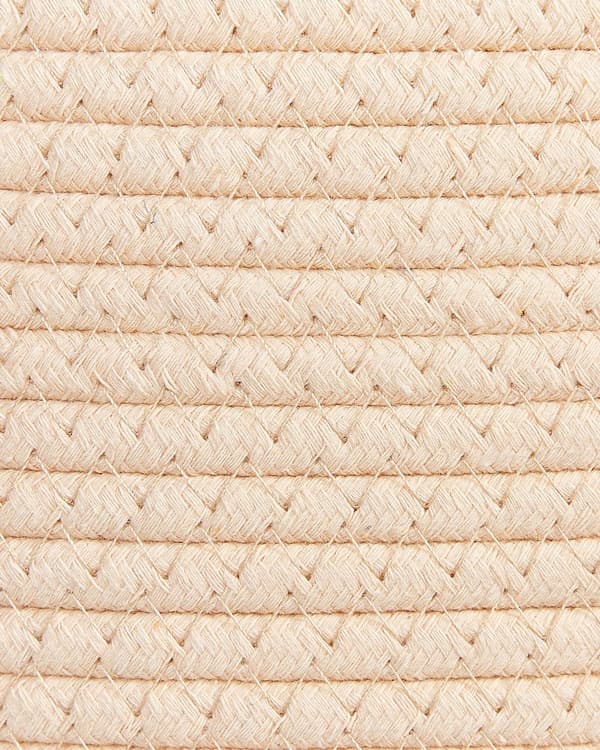 Kori vaalea beige 34 x 39 x 34 cm puuvilla polyesteri pyöreä 2 kpl kahvat skandinaavinen