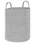 Pikkukuva 4 / 7: Kori harmaa 34 x 39 x 34 cm puuvilla polyesteri pyöreä 2 kpl kahvat skandinaavinen