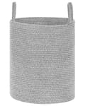 Pikkukuva 5 / 7: Kori harmaa 34 x 39 x 34 cm puuvilla polyesteri pyöreä 2 kpl kahvat skandinaavinen