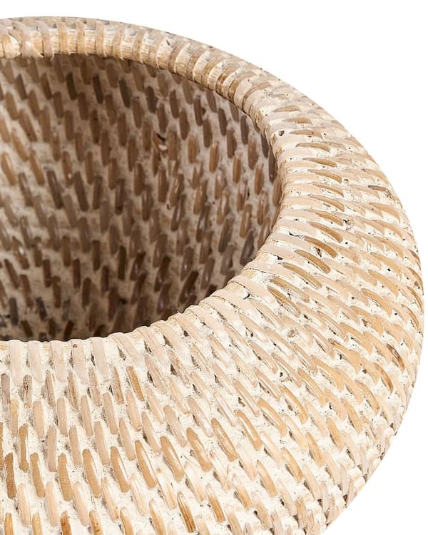 Korg Naturlig Rotting Målad 25 cm Höjd Hem Förvaring med Lock Bohemisk Rustik Inredning Målad
