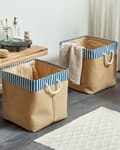 Miniatyrbilde 2 av 7: Sett med 2 Oppbevaringskurver Polyester Bomull Beige Klesvaskkurver Organisering med håndtak Tradisjonell stue Soverom