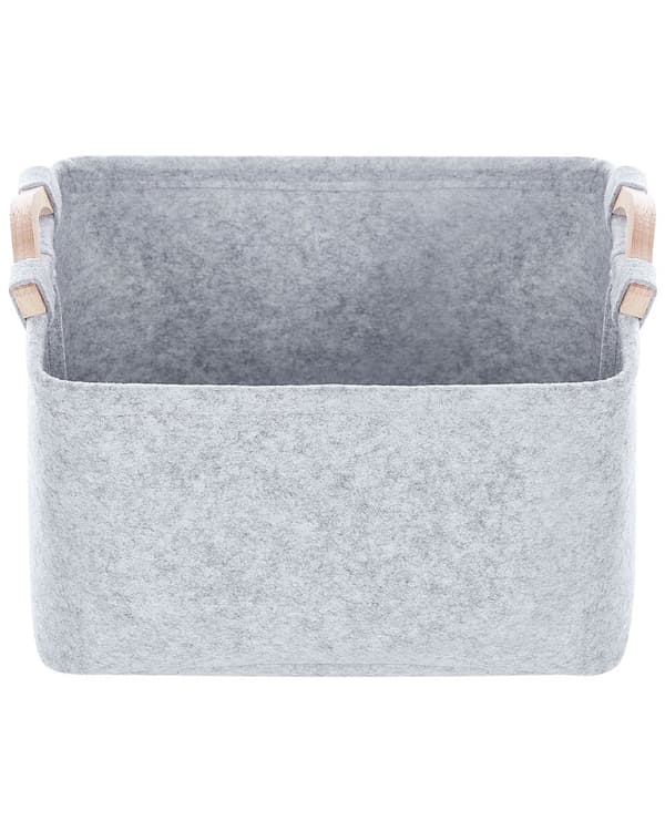 Sett med 3 oppbevaringskurver Grå Filt Håndlaget med håndtak Skandinavisk design