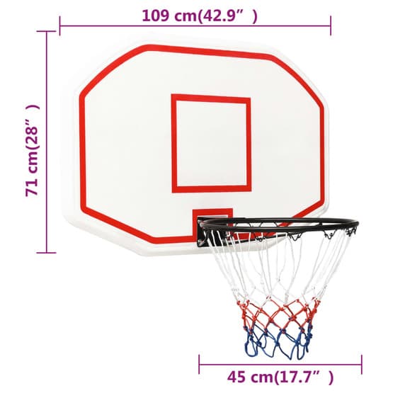 Basketplatta Vit 109X71X3 Cm Polyeten