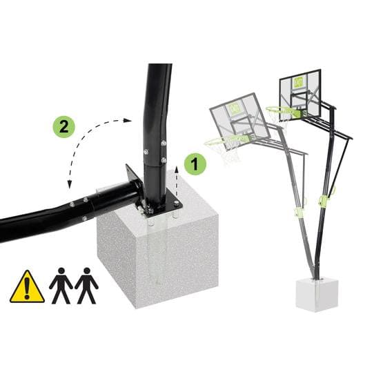 Exit Basketkorg Installera I Marken Galaxy Med Dunkring - Grön/Svart