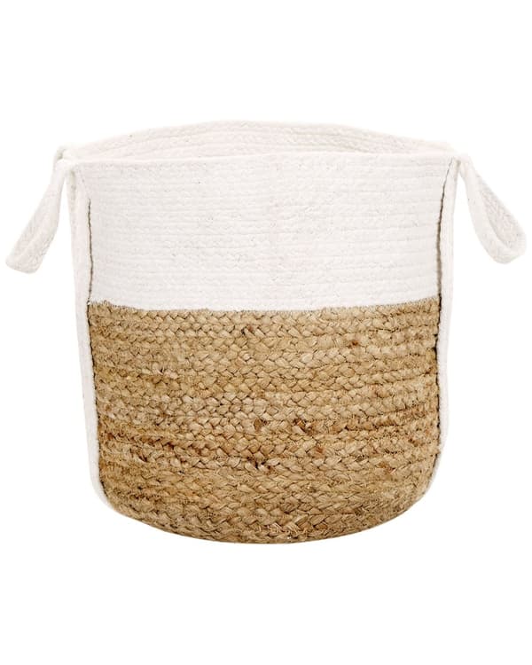Kori luonnonväri valkoinen 2 kpl juutti puuvilla pyöreä kahvat käsin punottu boho