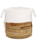 Miniatyrbillede 4 af 7: Opbevaringskurv Beige og Hvid Jute Flet Kurvesæt til Opbevaring Legetøjs Kurve til Toiletpapir Tilbehør til Tæpper
