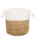 Miniatyrbillede 5 af 7: Opbevaringskurv Beige og Hvid Jute Flet Kurvesæt til Opbevaring Legetøjs Kurve til Toiletpapir Tilbehør til Tæpper
