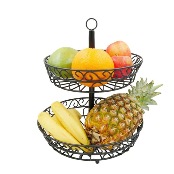 Frukt korg Etagere 2 nivåer 2 nivåers bricka för att stå och hänga för frukt, grönsaker och mycket mer.