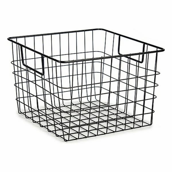 Multifunksjonell kurv Kinvara W7318 Svart Stål 29 x 19,5 x 32 cm Med håndtak (8 enheter)