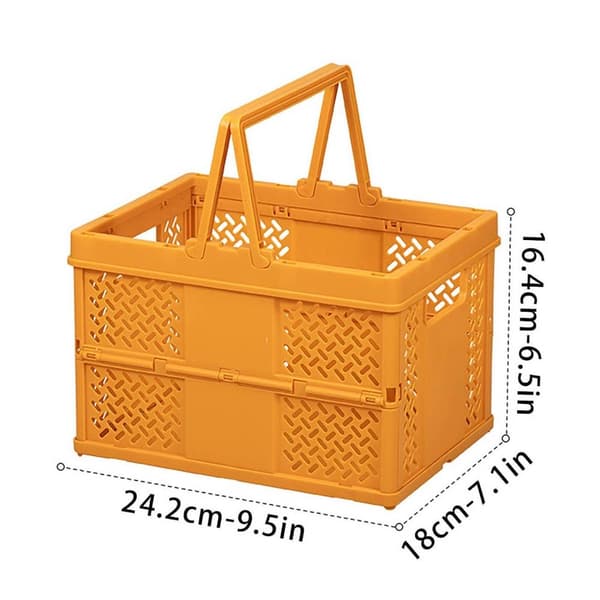 Sammenfoldelig opbevaringskurv i plastik - orange
