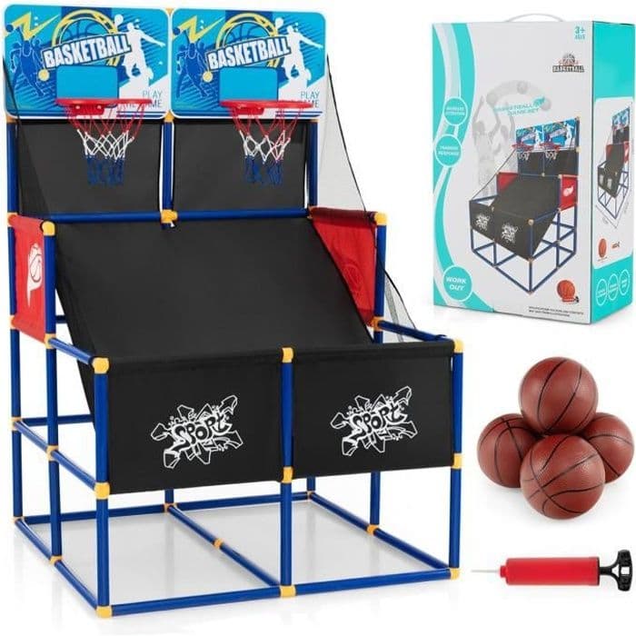 COSTWAY Basketball Arcade Game med Double Shootout och Basket Hoop 4