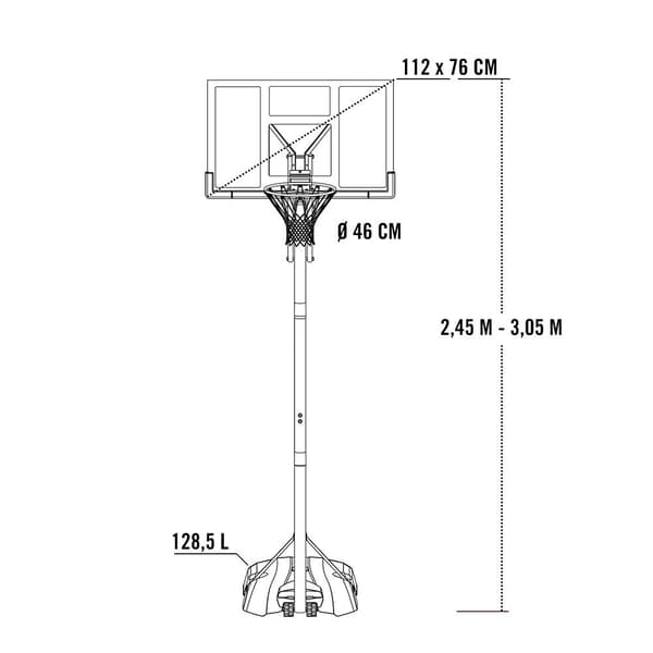 Lifetime Uv 100 244-305 Cm Modstandsdygtig Basketball Kurv Justerbar Højde 244-305 Cm Rød,Hvid 305 cm