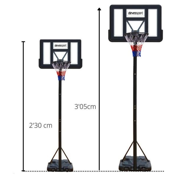 Devessport Säädettävä Koripallo Musta 305 cm