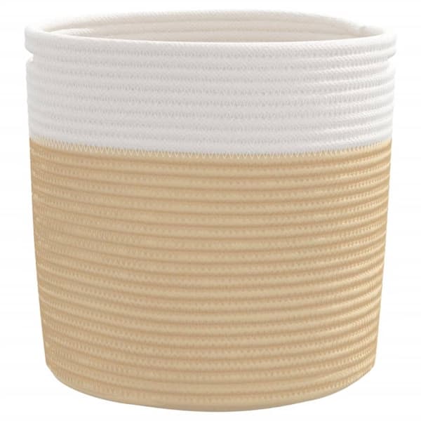 vidaXL opbevaringskurve 2 stk. Ø28x28 cm bomuld beige og hvid