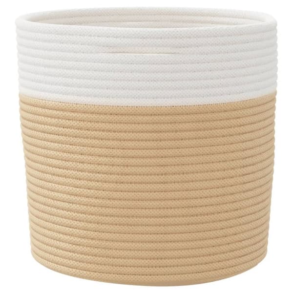vidaXL opbevaringskurve 2 stk. Ø28x28 cm bomuld beige og hvid