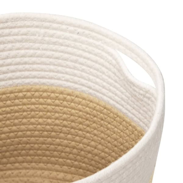 vidaXL opbevaringskurve 2 stk. Ø28x28 cm bomuld beige og hvid