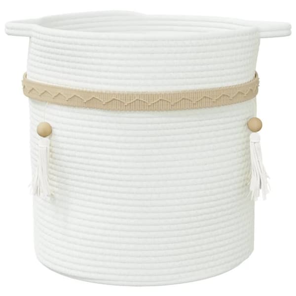 vidaXL Förvaringskorg vit Ø38x36 cm bomull