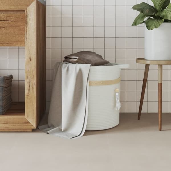 vidaXL Förvaringskorg vit Ø38x36 cm bomull