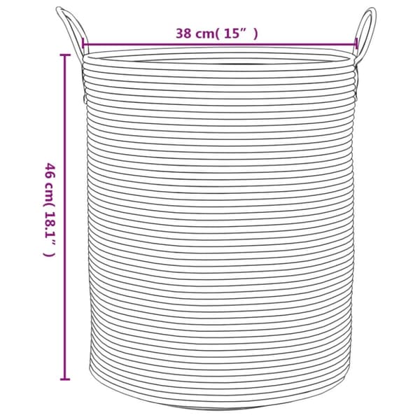 vidaXL Förvaringskorg grå och vit Ø38x46 cm bomull