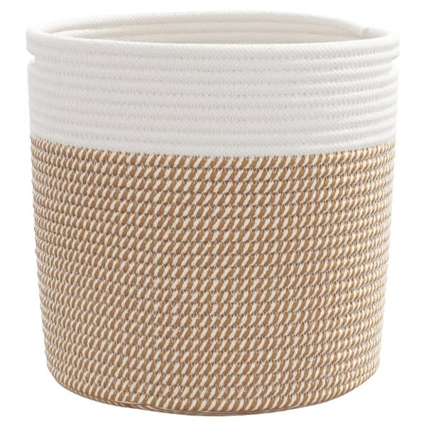 vidaXL opbevaringskurve 2 stk. Ø28x28 cm bomuld brun og hvid