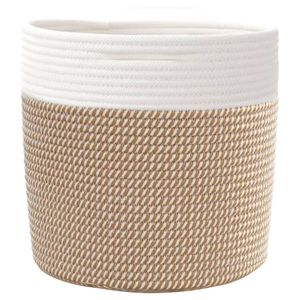 vidaXL opbevaringskurve 2 stk. Ø28x28 cm bomuld brun og hvid