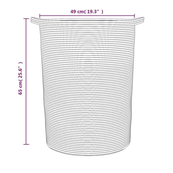 vidaXL Förvaringskorg brun och vit Ø49x65 cm bomull
