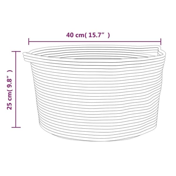 vidaXL opbevaringskurv Ø40x25 cm bomuld beige og hvid